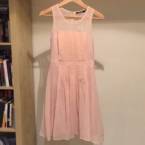 ModCloth Doe & Rae pleated flocked dots dress S